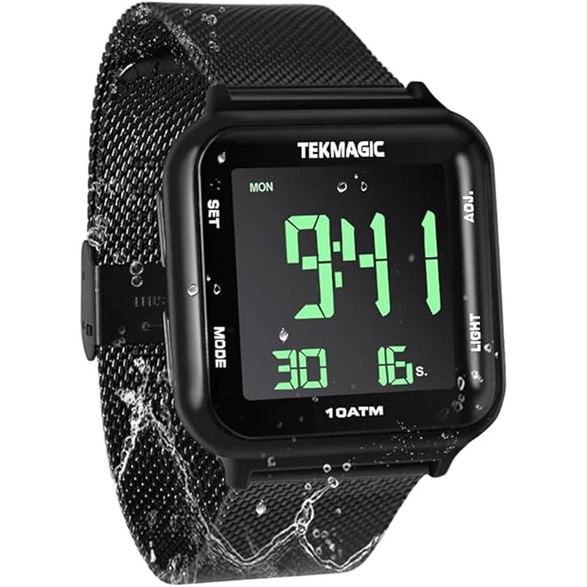 Reloj de buceo luminoso impermeable de 328.1 ft con correa