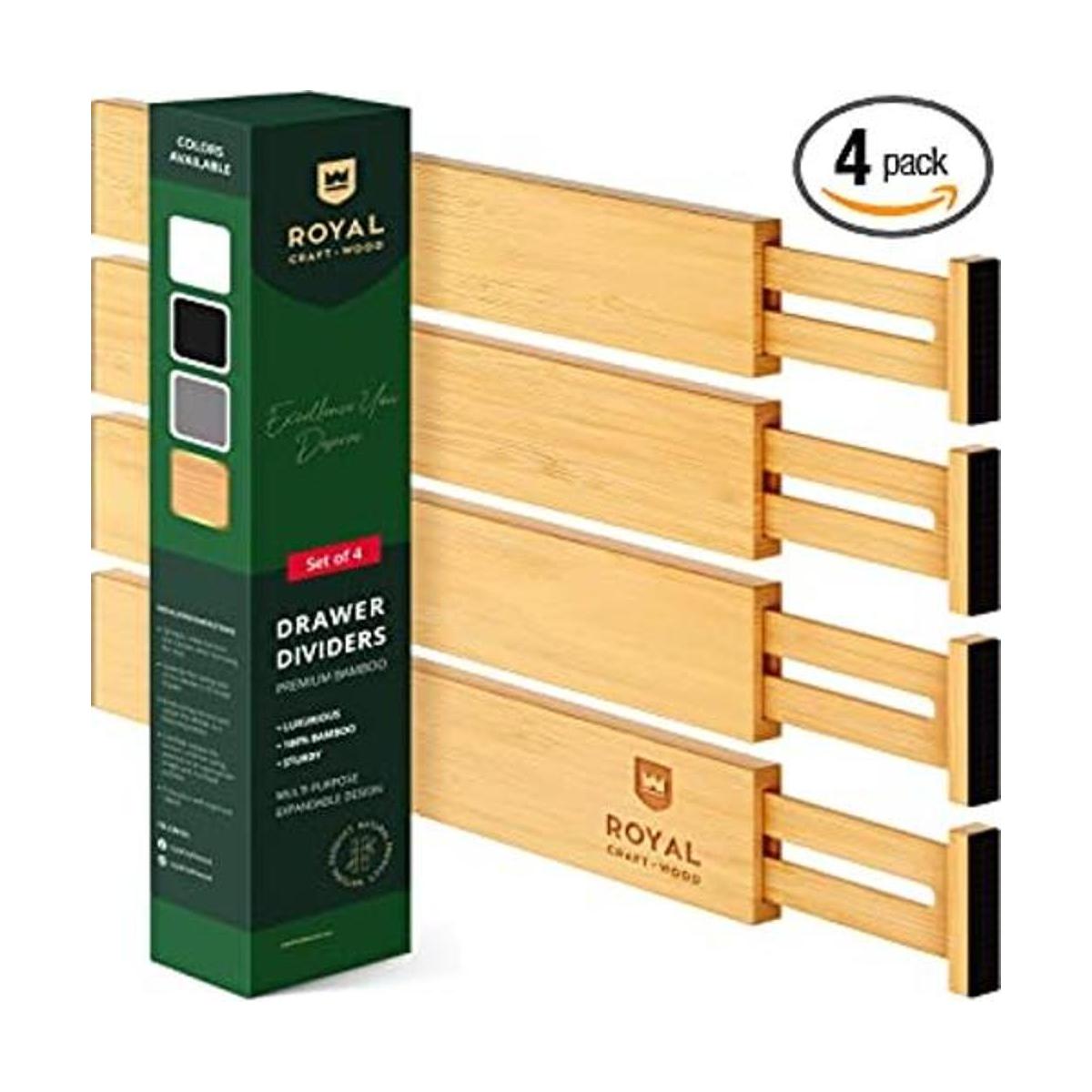 Separadores de cajones de bambú ajustables y expansibles