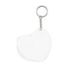 Llavero de corazón acrílico en blanco con anillos de