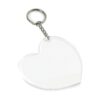 Llavero de corazón acrílico en blanco con anillos de
