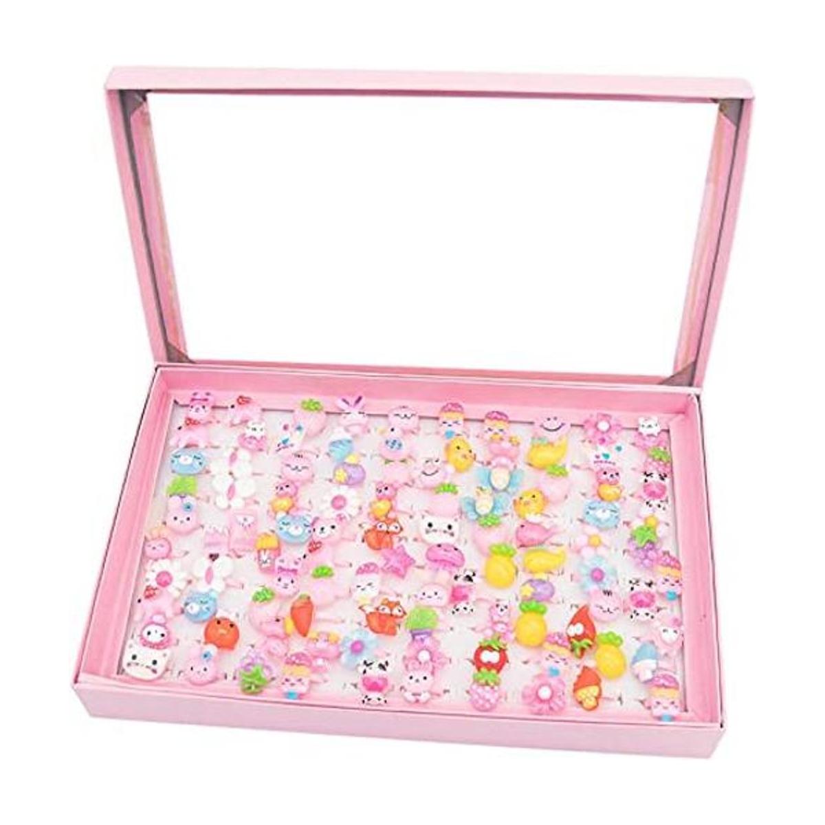 SOTOGO 100 anillos de joyería para niña anillos de juego