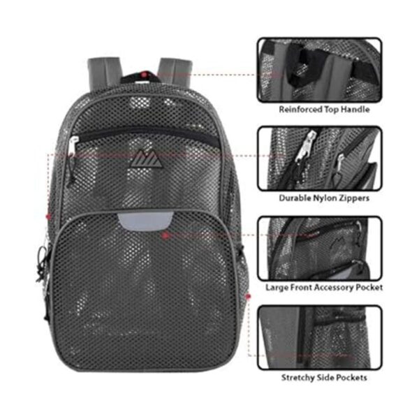 Mochilas plegables de malla para adultos escuela playa_2