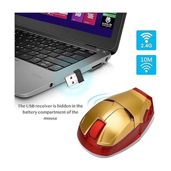Mouse inalámbrico Iron Man Mouse ergonómico de 2.4 G_3