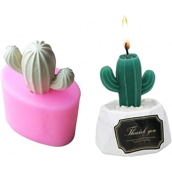 Moldes de vela de silicona 3D cactus plantas suculentas