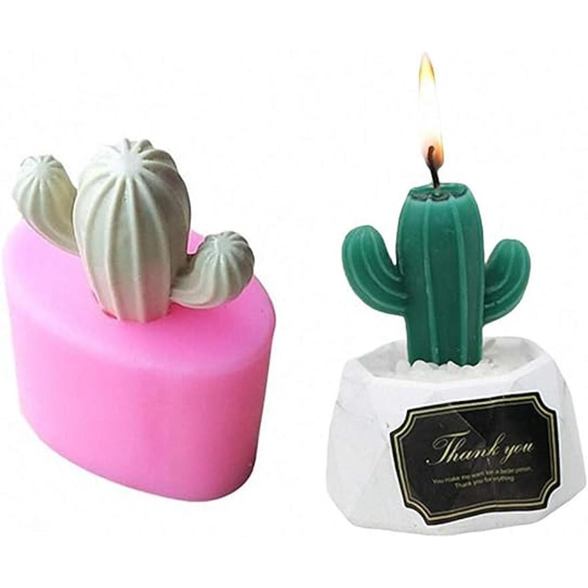 Moldes de vela de silicona 3D cactus plantas suculentas