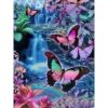 SKRYUIE 5D Pintura de diamante cascada montaña mariposa
