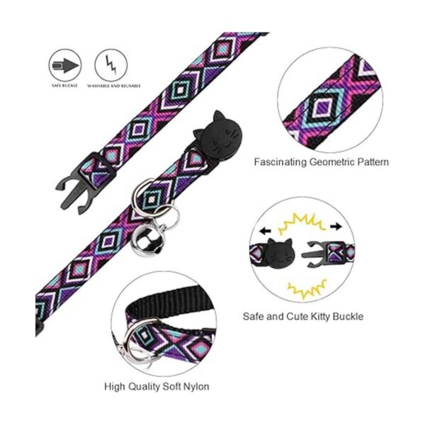 NaNa 3 collares para gatos con diseño geométrico de_2