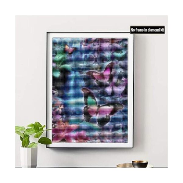 SKRYUIE 5D Pintura de diamante cascada montaña mariposa