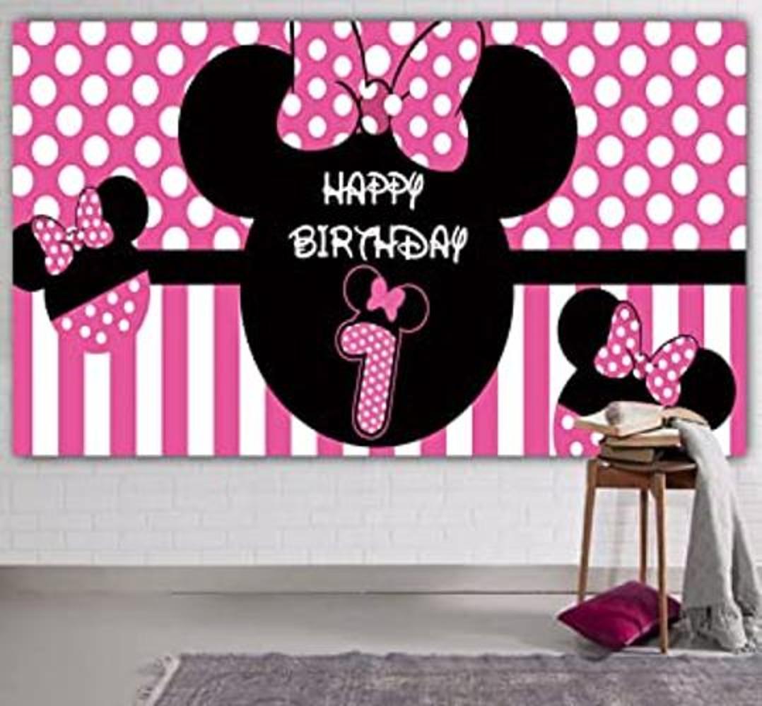 Telón de fondo de cumpleaños de Minnie 1 suministros de