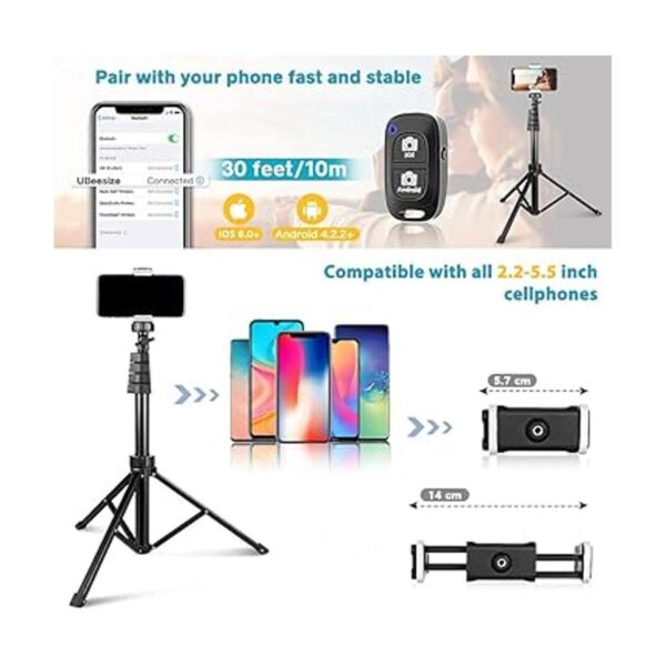 Kit de accesorios para trípode de teléfono de 62 pulgadas