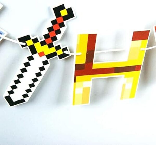 Pancarta de papel con temática de videojuegos de los años_5