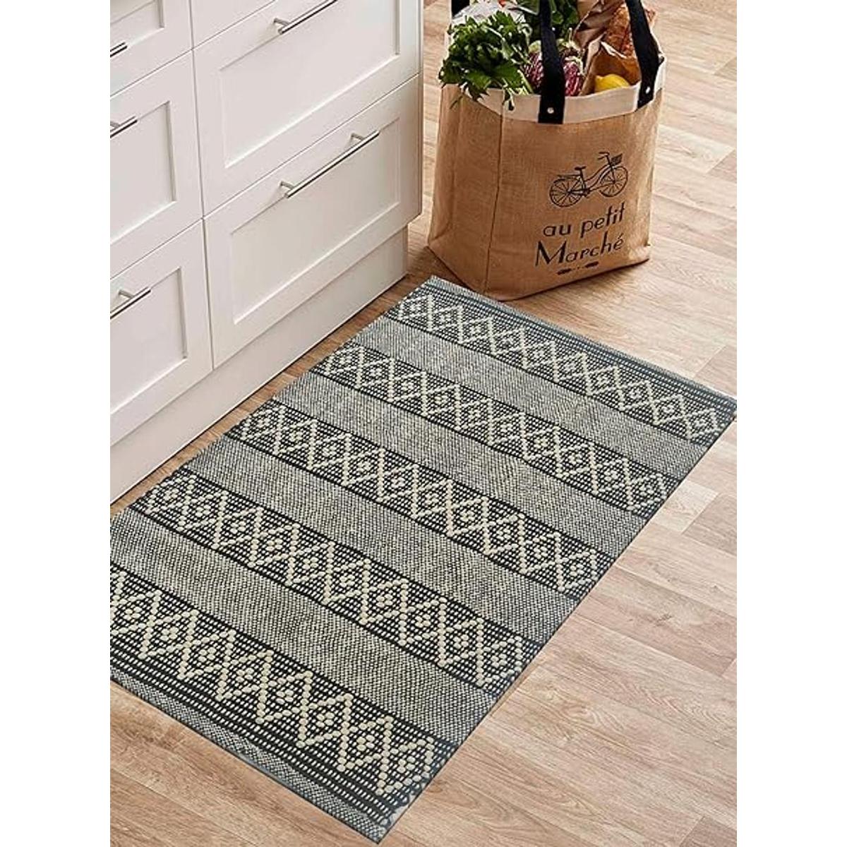 CHARDIN HOME Alfombra bohemia negra y marfil de 2 x 3