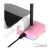 KAFRI Soporte para auriculares RGB con cargador USB