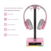 KAFRI Soporte para auriculares RGB con cargador USB