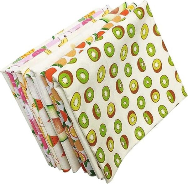 Qililandiy 7 piezas de tela de algodón impreso de frutas