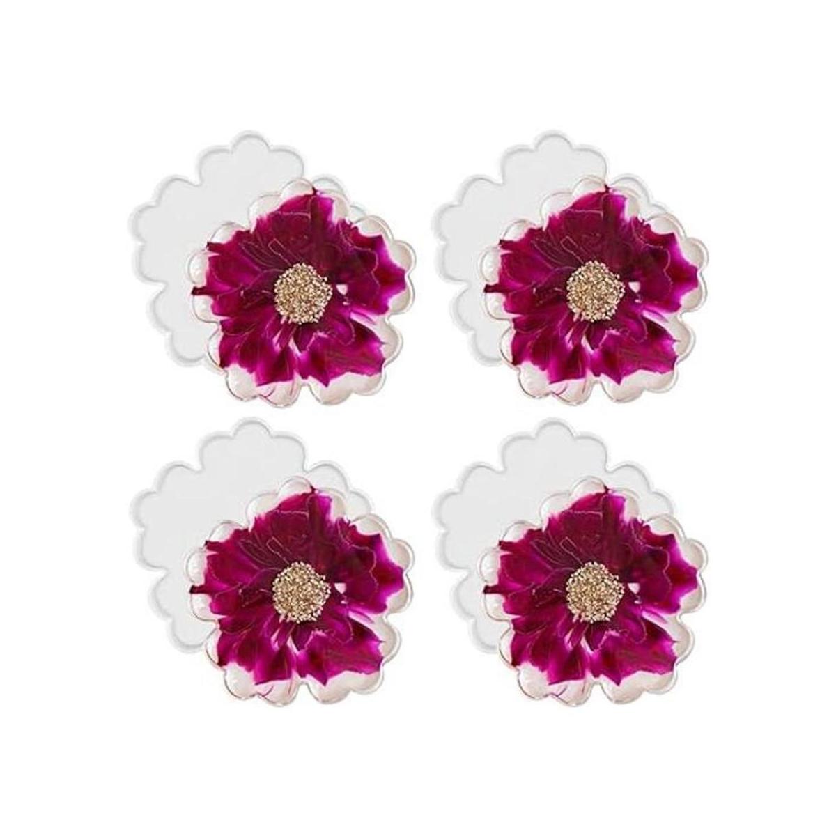 ResinWorld Paquete de 4 moldes de posavasos de flores de 4