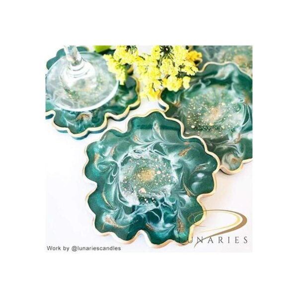 ResinWorld Paquete de 4 moldes de posavasos de flores de 4_6