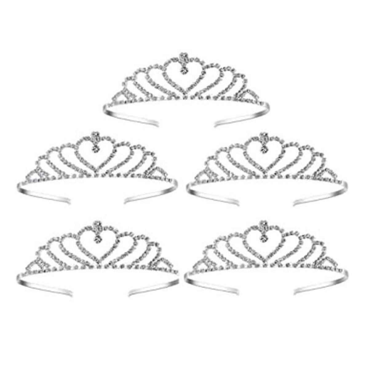 Lovelyshop Corona de tiara de corazón con diamantes de
