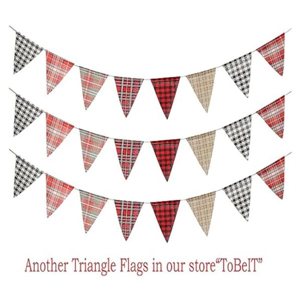 ToBeIT Banderines triangulares con colgante de arpillera