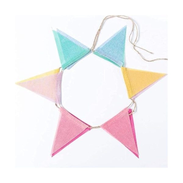 ToBeIT Banderines triangulares con colgante de arpillera