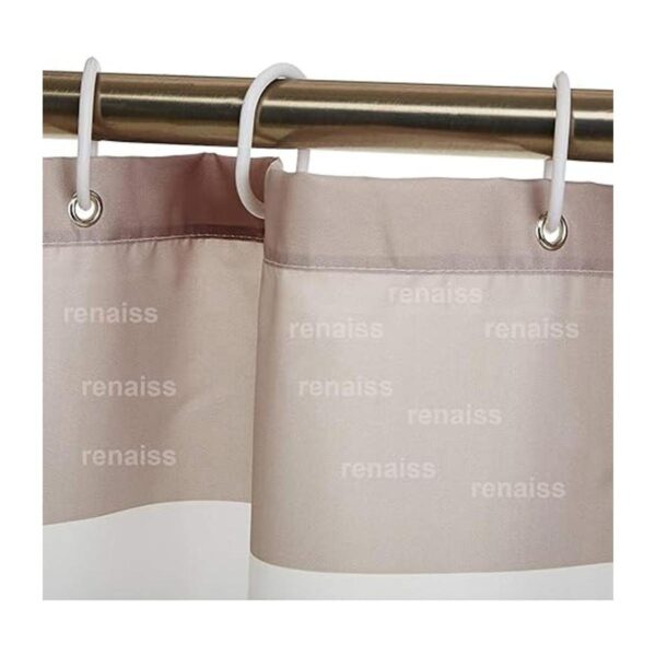 Renaiss Cortina de ducha con puerta de granero de madera