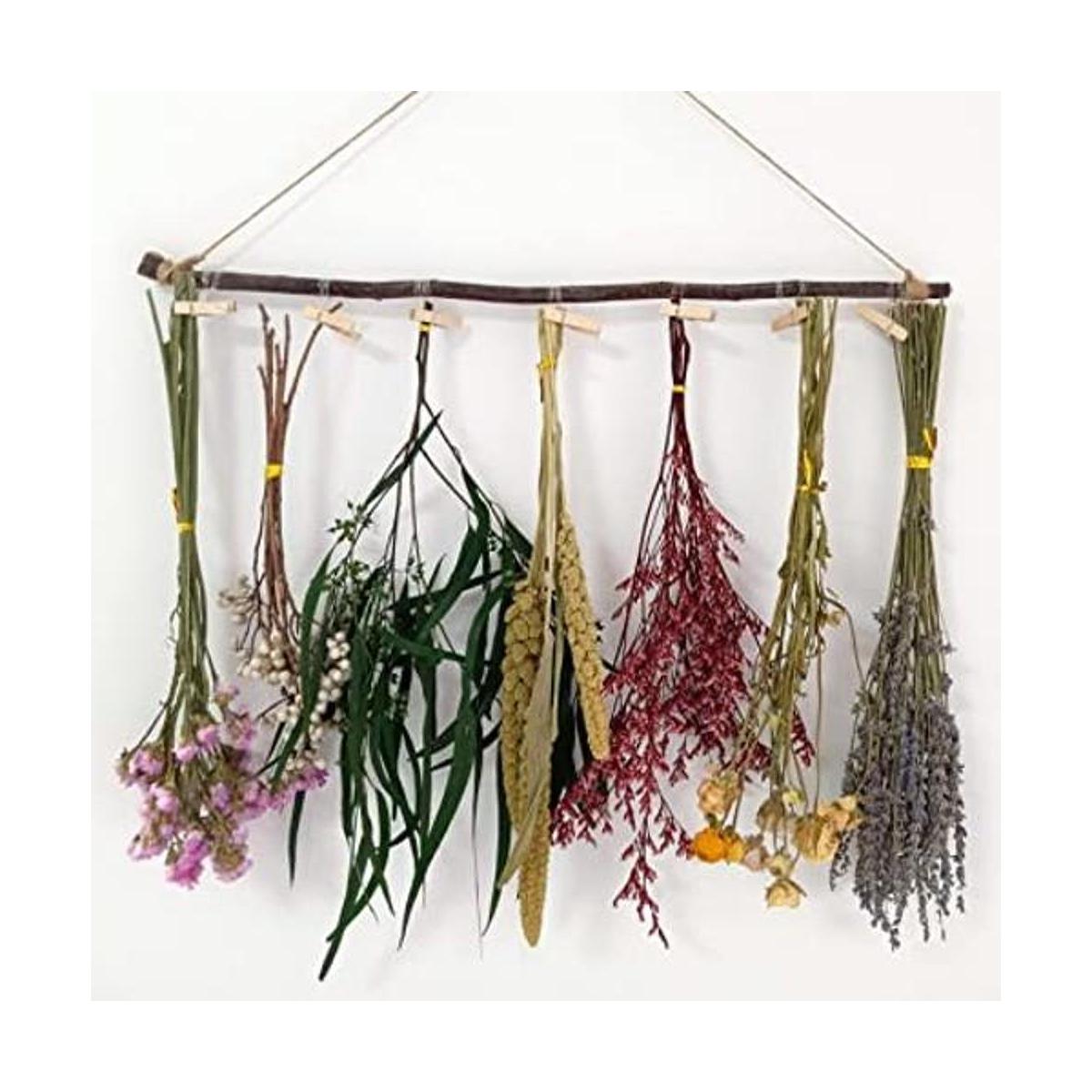 Estante de flores secas para colgar en la pared