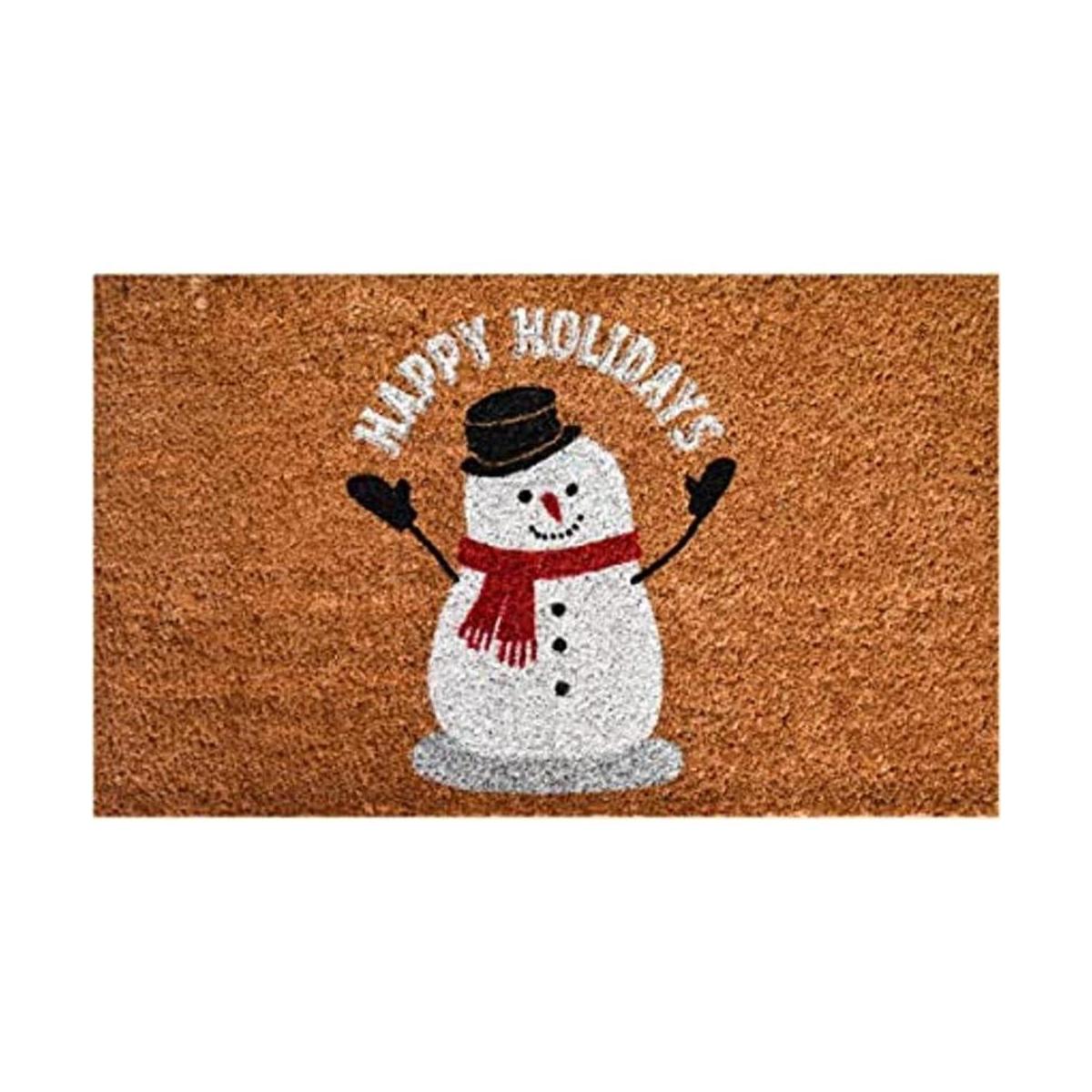 Ninamar Felpudo para puerta Happy Holiday muñeco de nieve