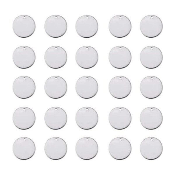 Pandahall Juego de 100 colgantes redondos planos de acero