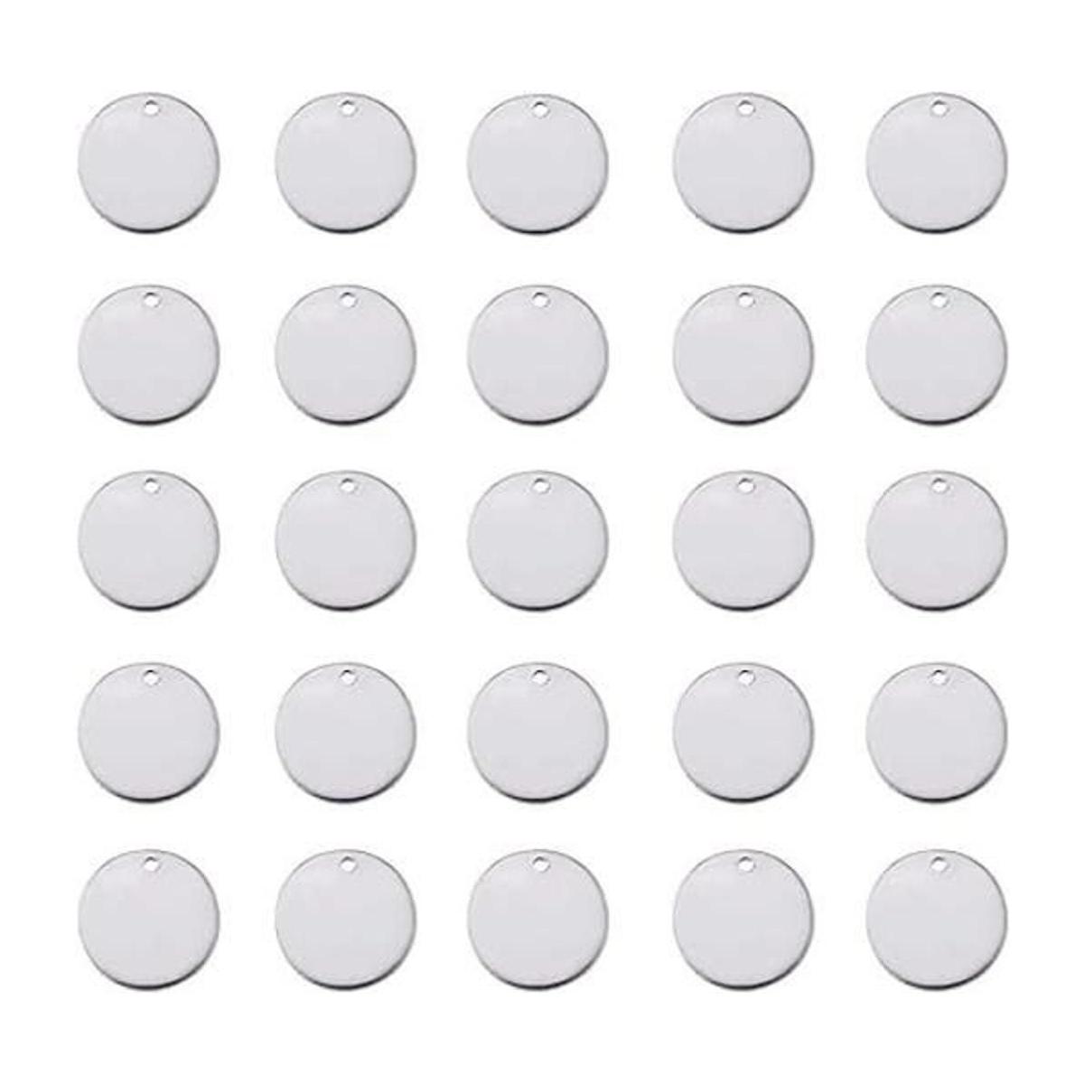 Pandahall Juego de 100 colgantes redondos planos de acero