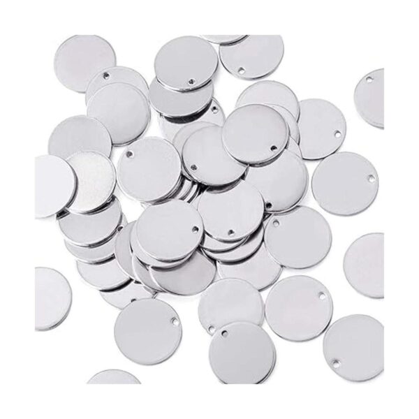 Pandahall Juego de 100 colgantes redondos planos de acero