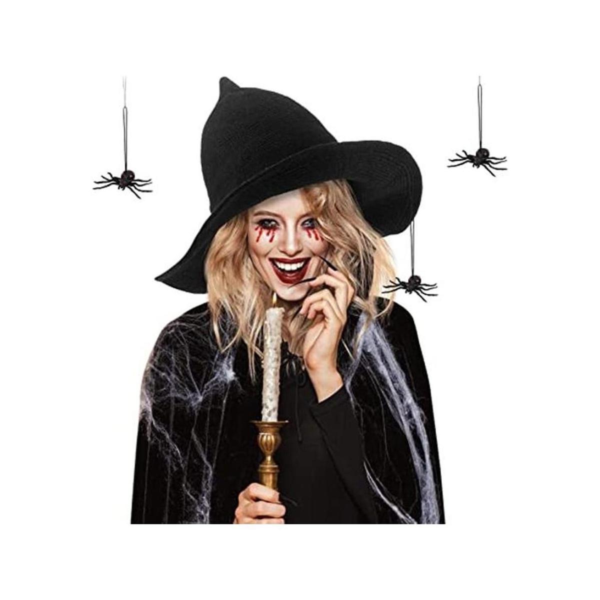 Sombrero de bruja araña de Halloween para mujer gorra de
