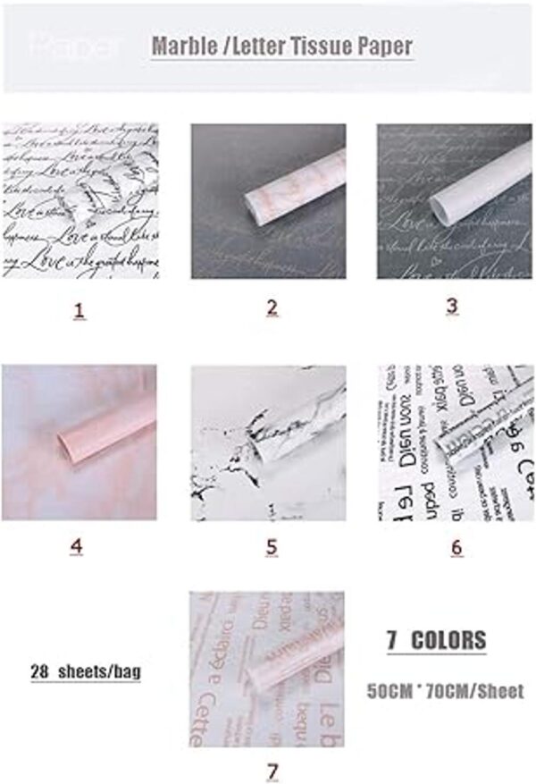 Papel de seda para envolver regalos de flores 28 piezas