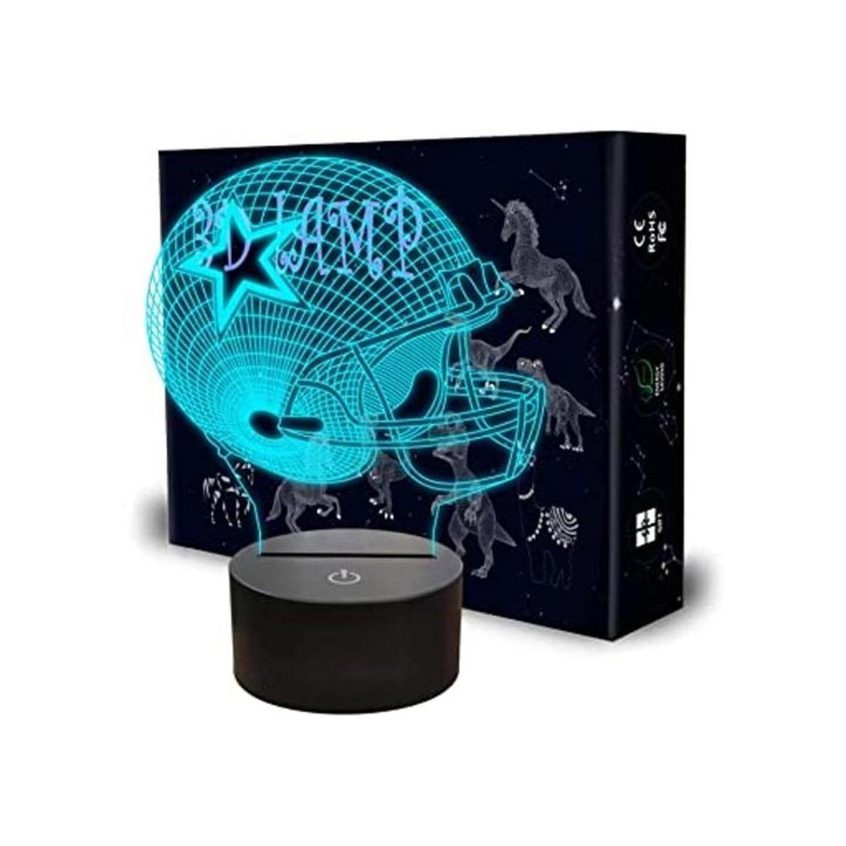 Shellvcase Casco de fútbol con luz nocturna LED 3D 7