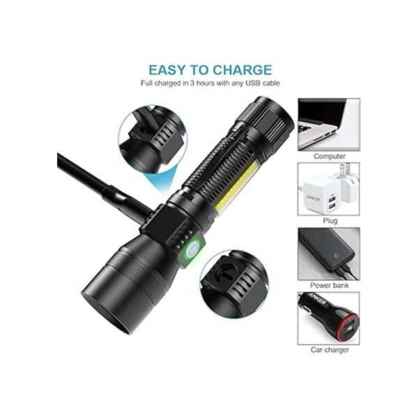 Linterna UV de luz negra linterna recargable por USB con_5