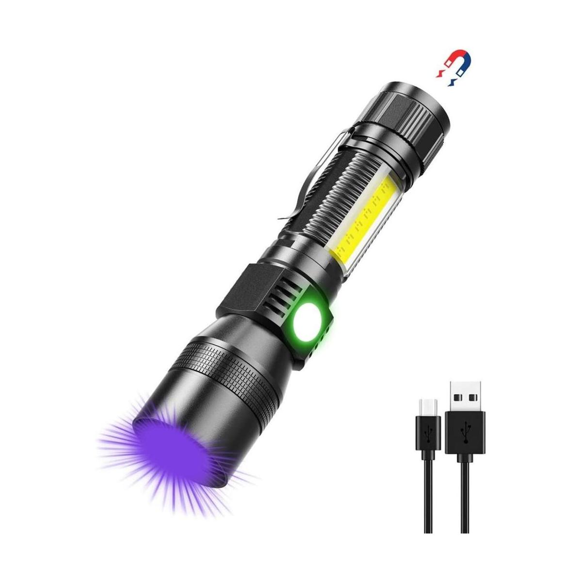 Linterna UV de luz negra linterna recargable por USB con