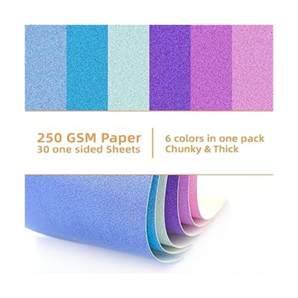 Papel de cartulina con purpurina 30 hojas de papel con