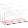 Soporte de archivo acrílico con 2 ranuras y base de oro_1