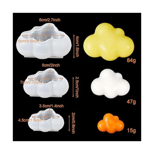 Molde de silicona 3D en forma de nube para caramelo vela