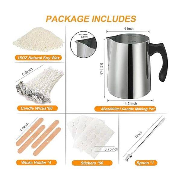Kit de fabricación de velas incluye olla de vertido para_2