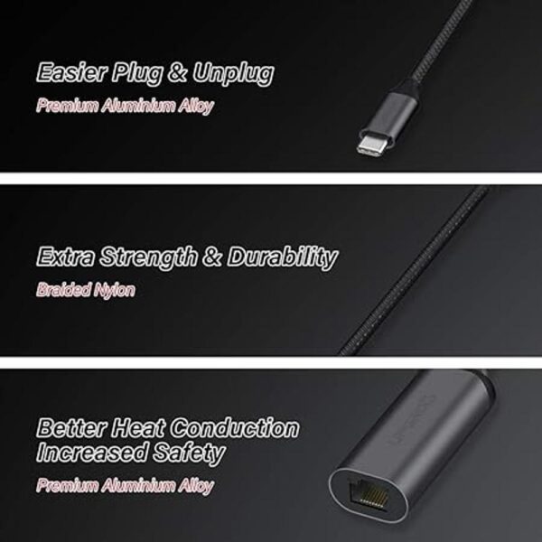 UPGROW Adaptador USB C a Ethernet portátil USB C 3.0 a_3