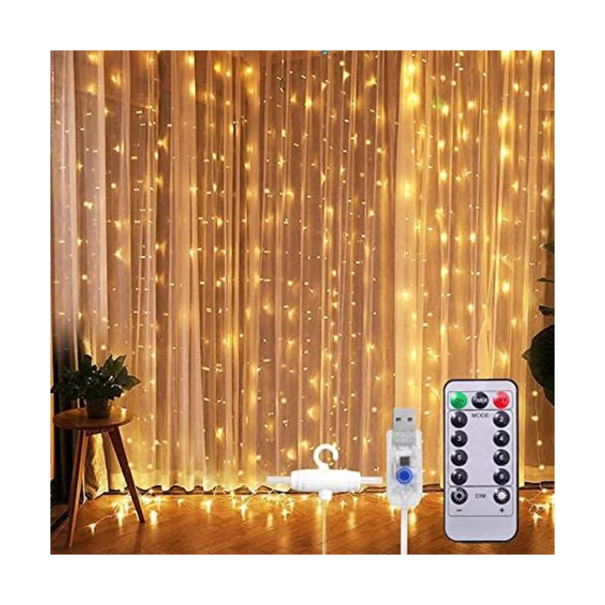 Luces de cortina 300 luces LED parpadeantes con control
