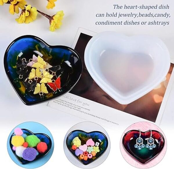 Souarts Moldes de silicona para plato de corazón para
