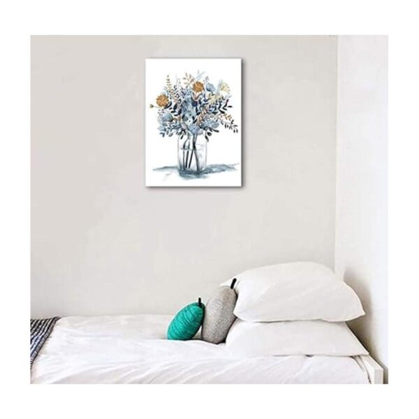 Lienzo de flores azules marinas arte de pared para_4
