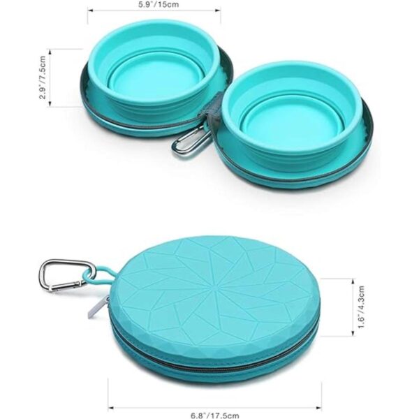 KALLAK Cuencos plegables de silicona para perros con_4