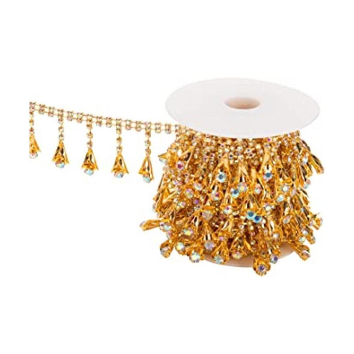 KAOYOO Borla de 1 yarda con diamantes de imitación de