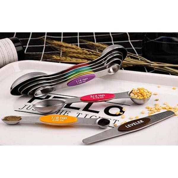 Juego de 9 cucharas medidoras magnéticas apilables de