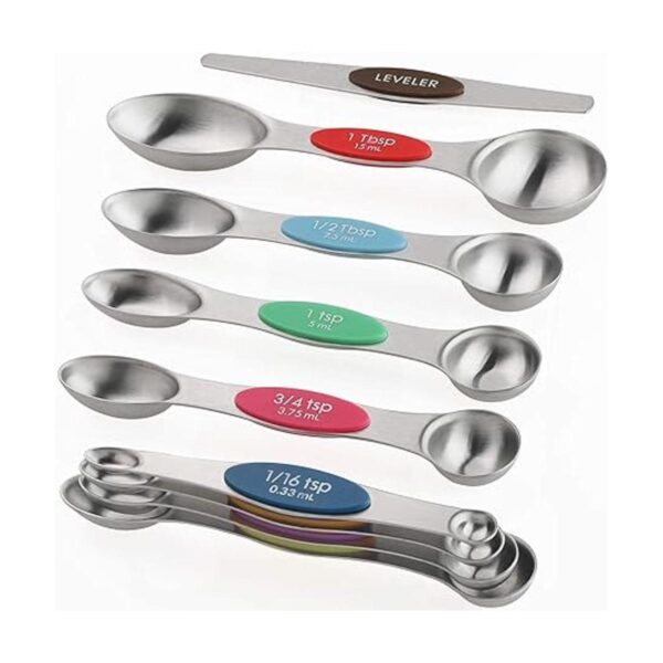 Juego de 9 cucharas medidoras magnéticas apilables de