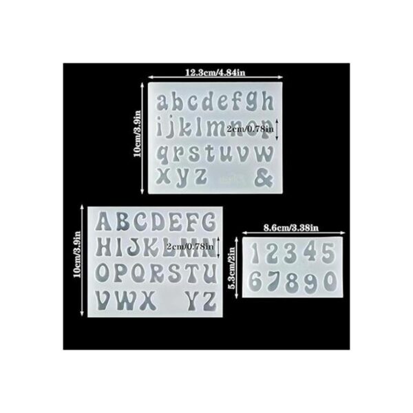 Palksky 3 moldes de resina de letras pequeñas Molde de_2