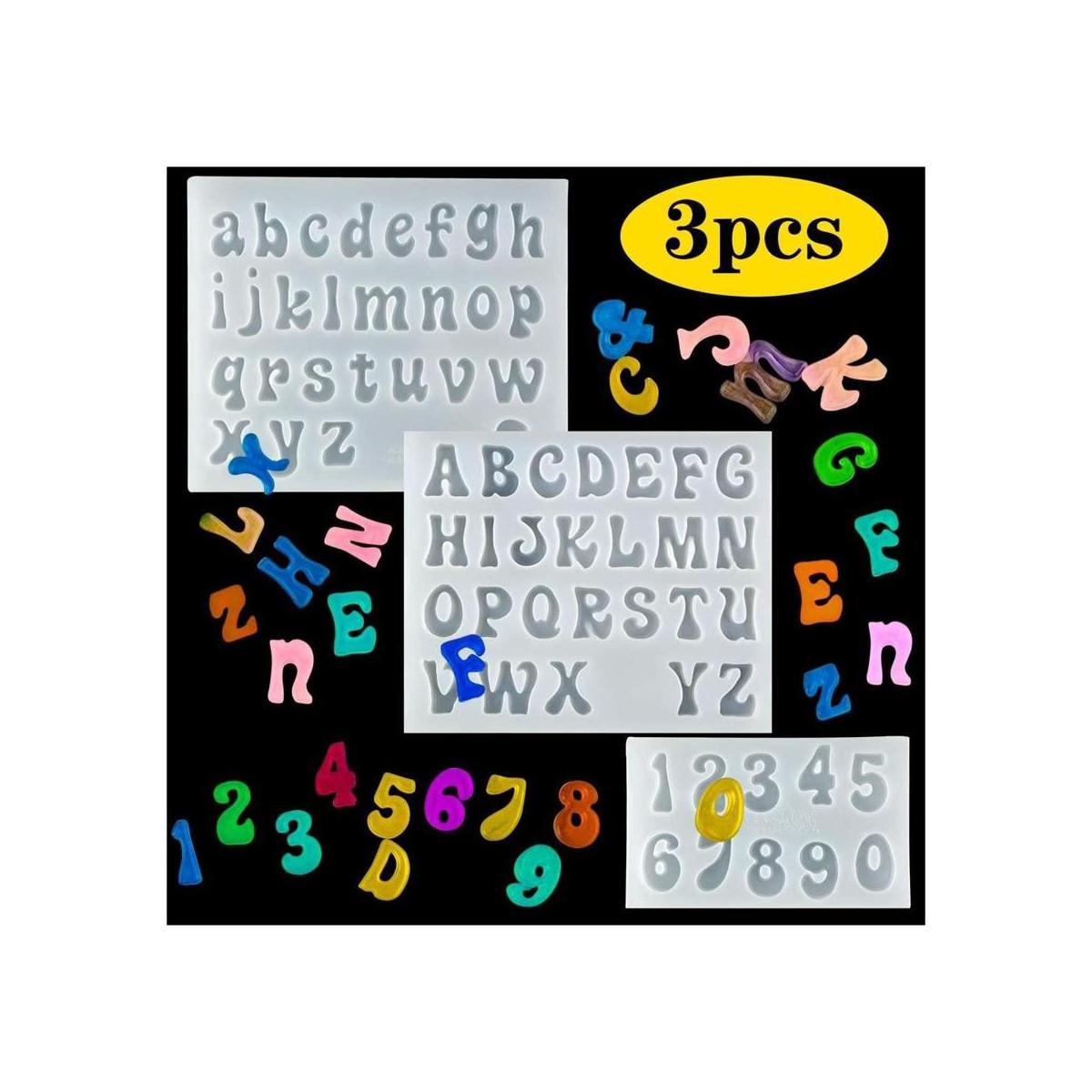 Palksky 3 moldes de resina de letras pequeñas Molde de