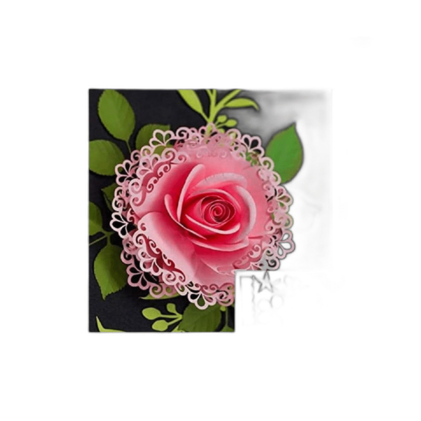 Troqueles de metal con hojas de flores en capas